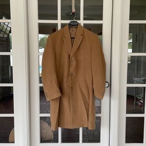 Tan camel hair men’s winter coat from Joseph A Banks